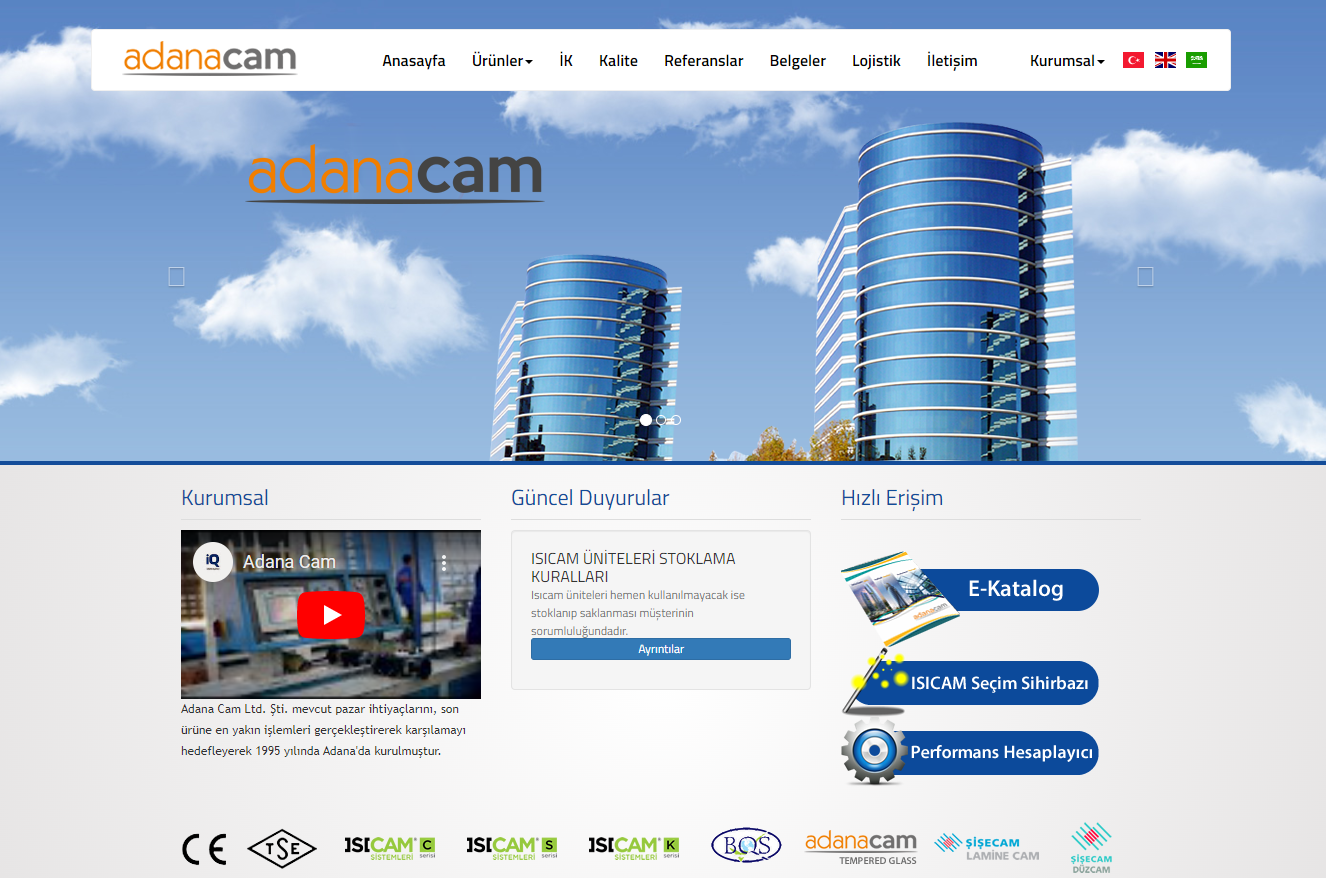Adana Cam web site tasar�m�